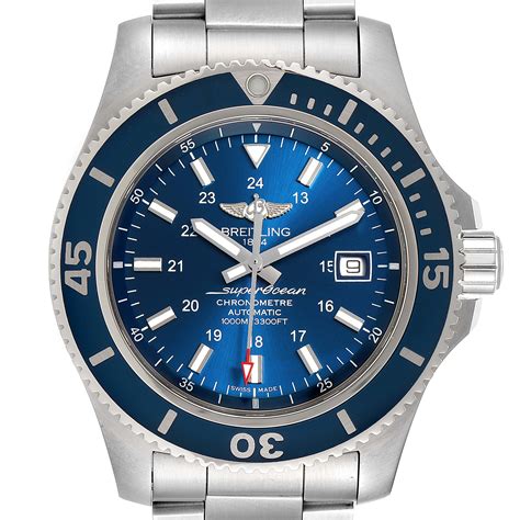 breitling superocean blue dial men's watch